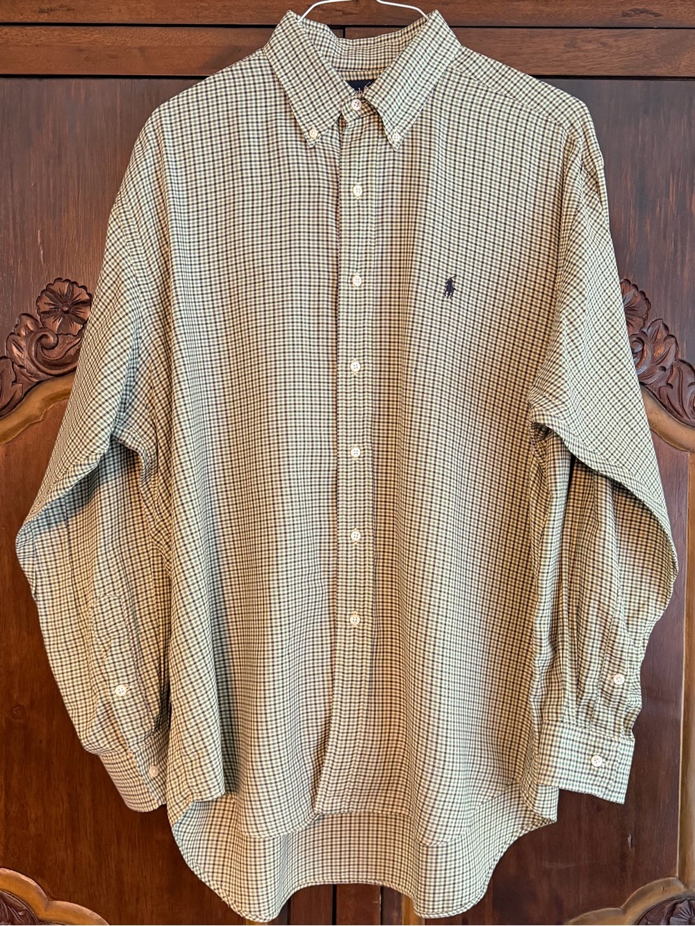 Ralph Lauren Blake Men’s Green Plaid Classic Button-Down Shirt Size Large